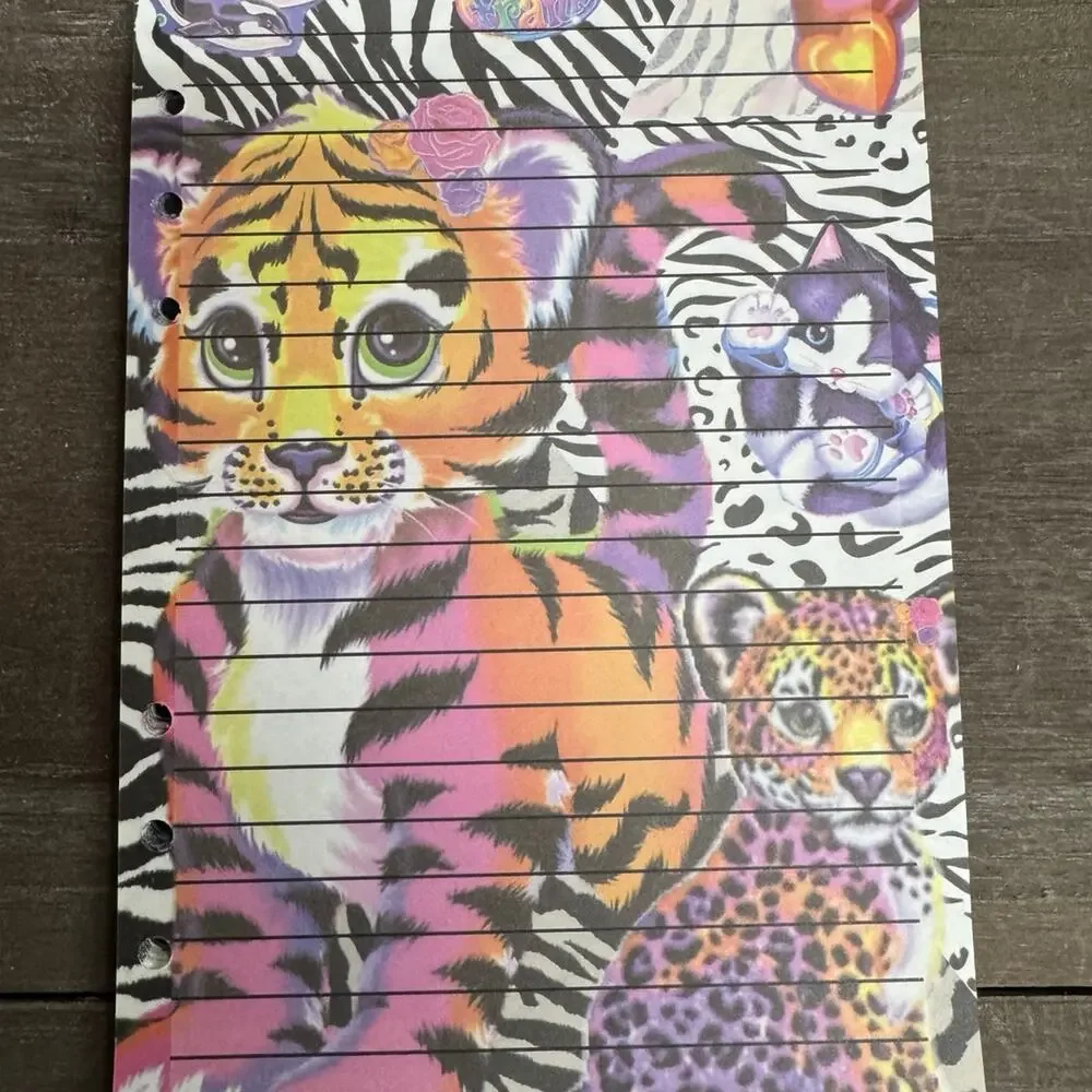 Lisa Frank Inspired Cat Size A5 Refill Paper (50 Sheets)
